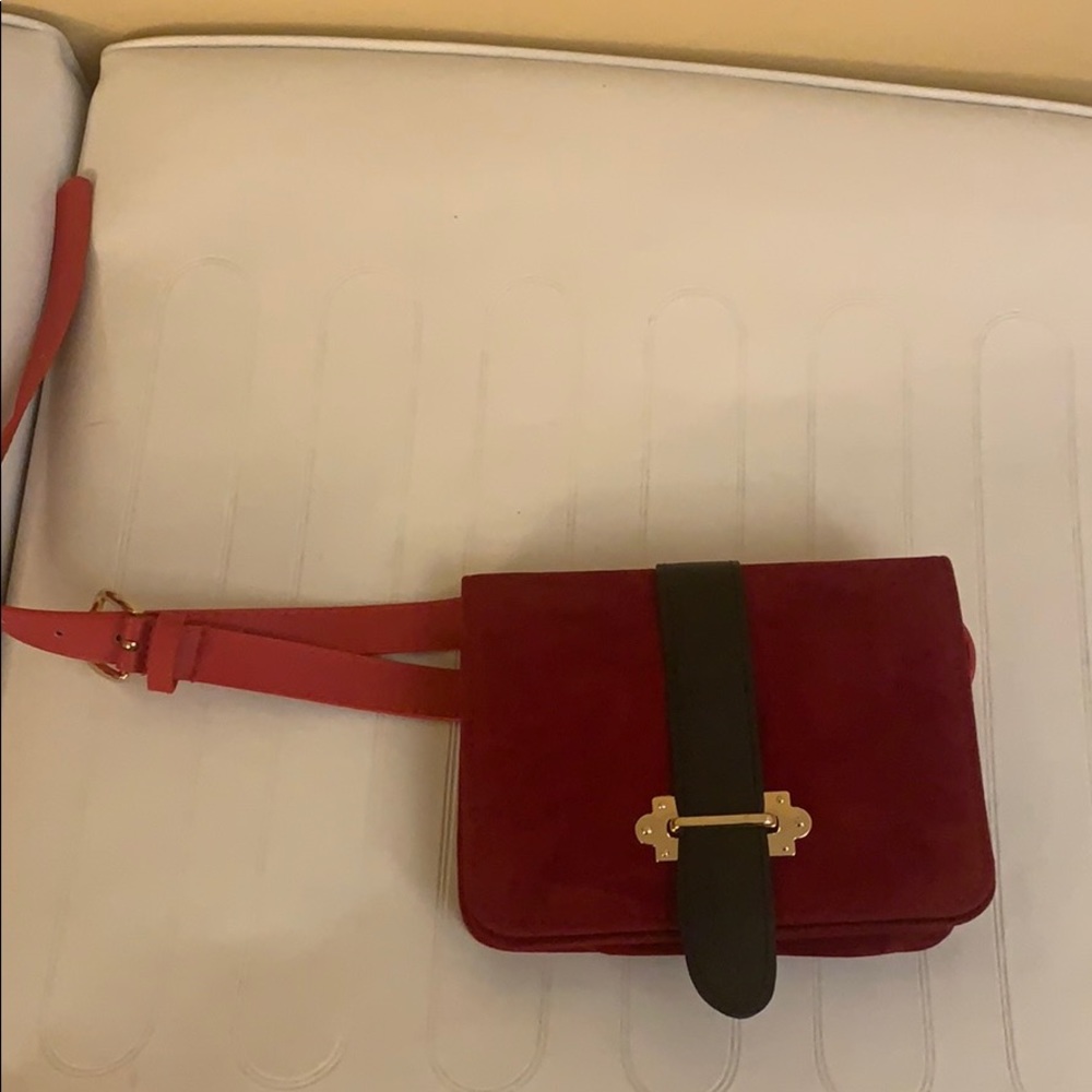 Red Suede belt bag